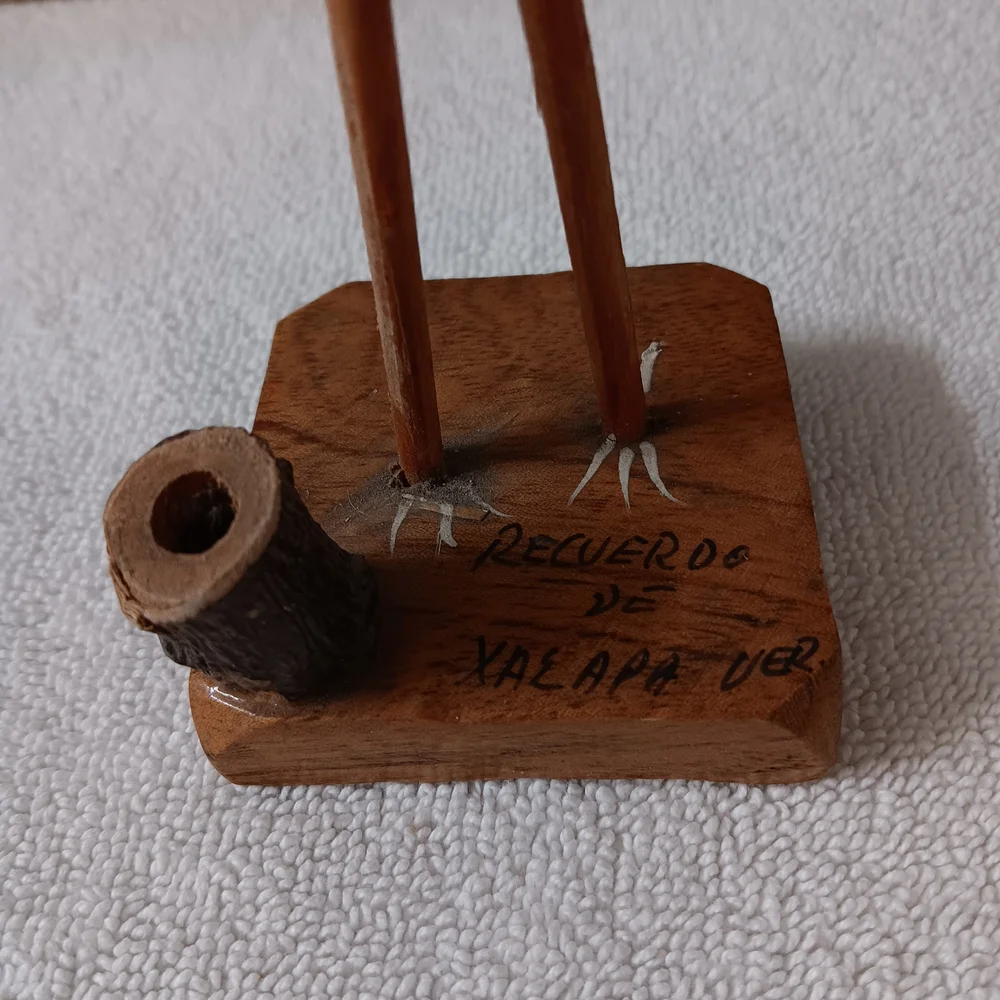 Handcrafted Wooden Bird Sculpture